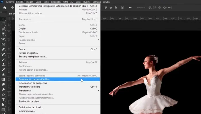 Ir a Edición > Deformación de posición libre.