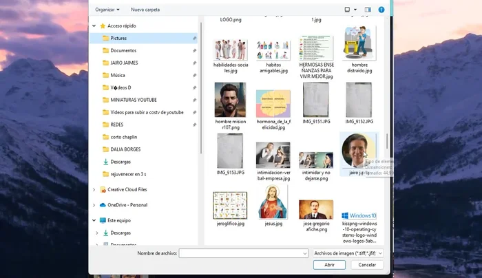 Buscar en tu computador la imagen de la cara que reemplazará la original.