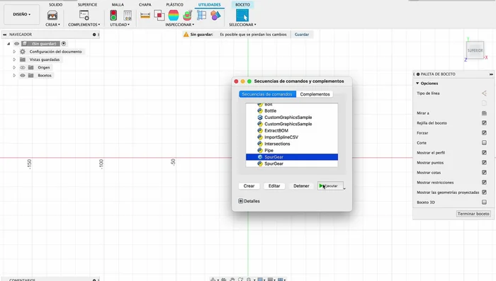 Diseño en Fusion 360: Crear el cuerpo del soporte con líneas redondeadas y elegantes, incluyendo surcos guía.