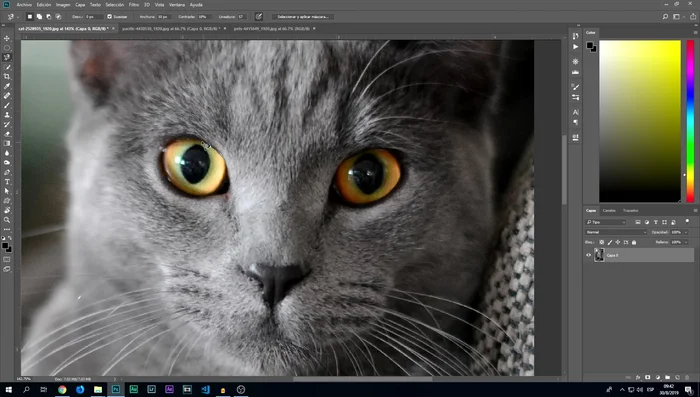 Usa la herramienta de selección rápida para selecciones más rápidas, aunque puede ser menos precisa en detalles como el cabello.