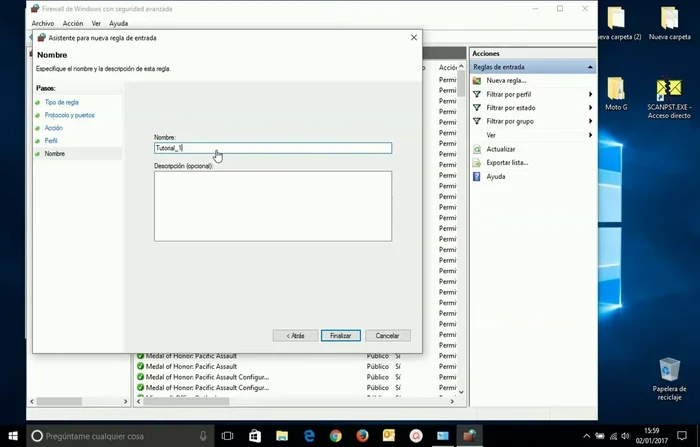 Finalizar la creación de la regla.