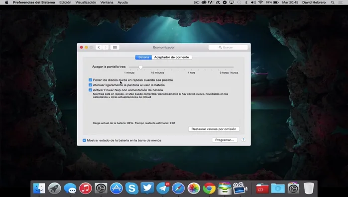 Habilita el reposo de los discos duros cuando sea posible.
