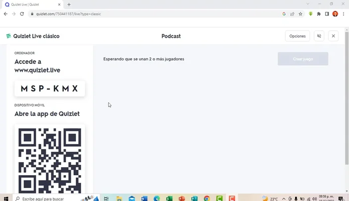 Comparte el código o enlace de la partida con tus estudiantes a través de Zoom, grupos de Facebook, WhatsApp, etc.
