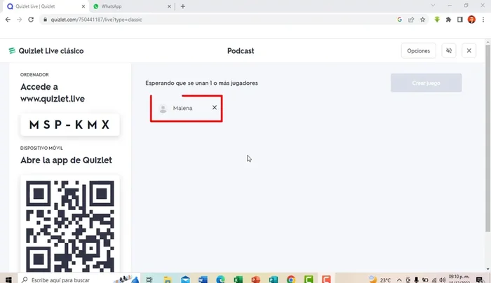 Espera a que se unan dos o más jugadores.