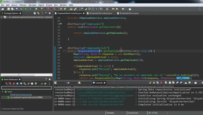 Manejo de errores en el método para obtener todos los empleados (`obtenerEmpleados`):