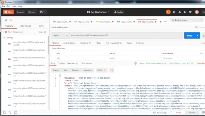 Retornar `ResponseEntity` con códigos de estado HTTP apropiados (200 OK, 404 Not Found, 500 Internal Server Error):