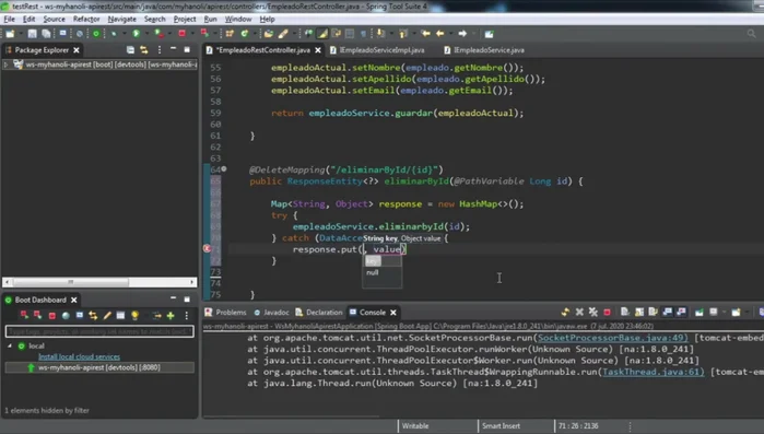 Retornar `ResponseEntity` con códigos de estado HTTP apropiados (200 OK, 404 Not Found, 500 Internal Server Error):