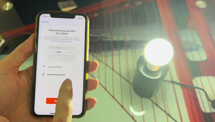 Espera a que la aplicación complete el proceso de vinculación de la bombilla.