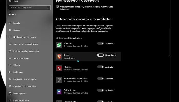 Habilitar notificaciones para WhatsApp Desktop (si se usa la aplicación de escritorio).