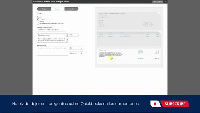 Ubicar la sección para agregar un mensaje al cliente (usualmente relacionado con el pago de la factura).