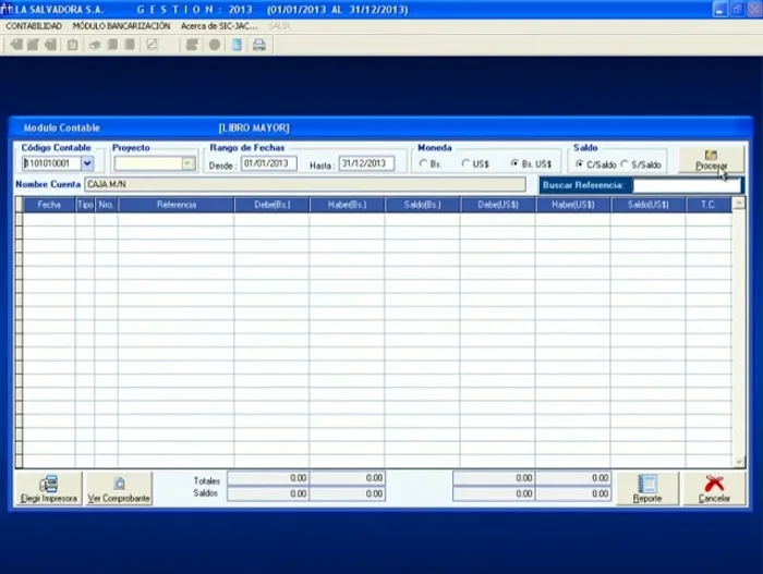 Hacer clic en 'Procesar' para visualizar la información.
