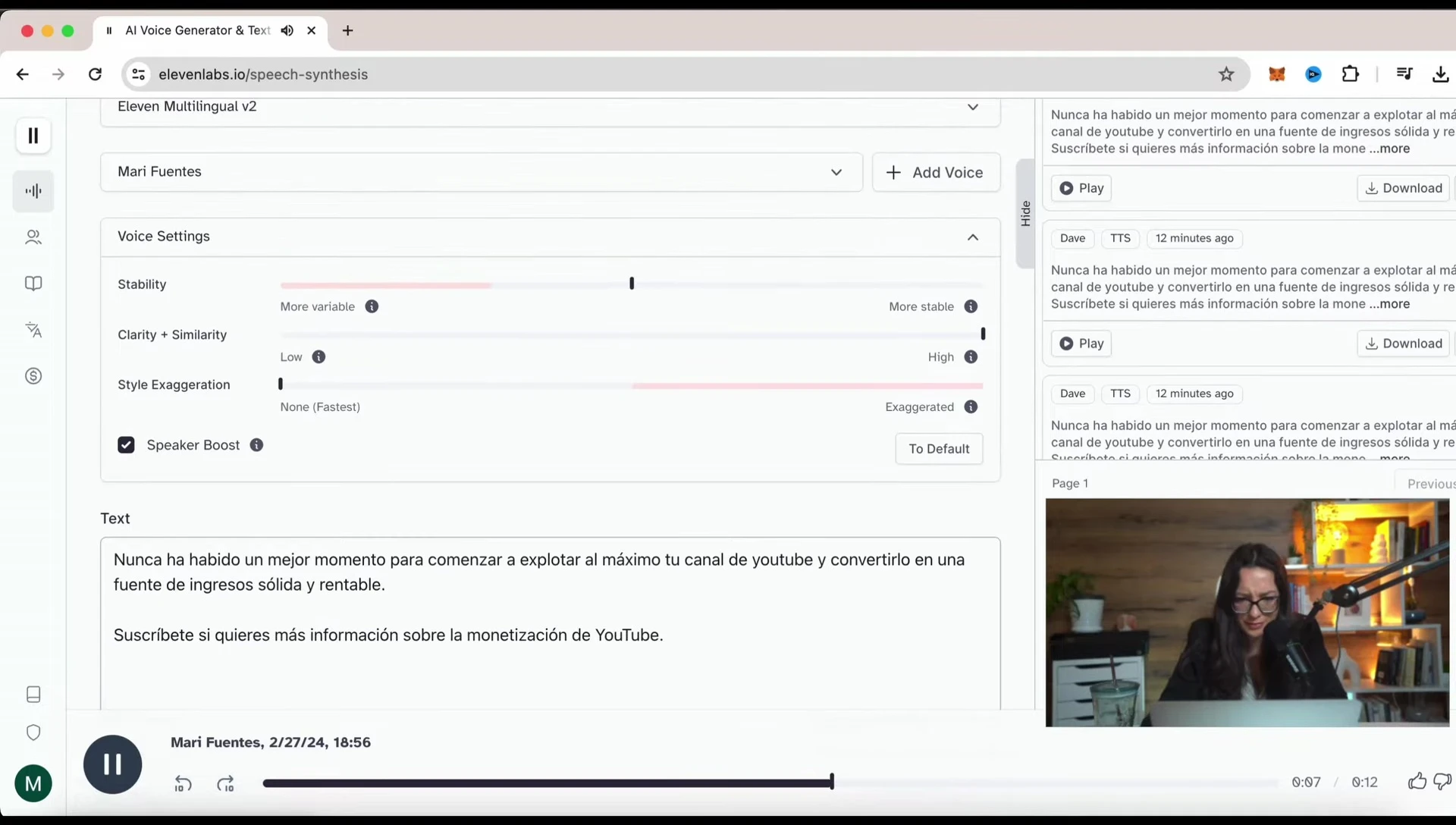 Voces Artificiales Realistas para YouTube: Guía Completa con ElevenLabs
