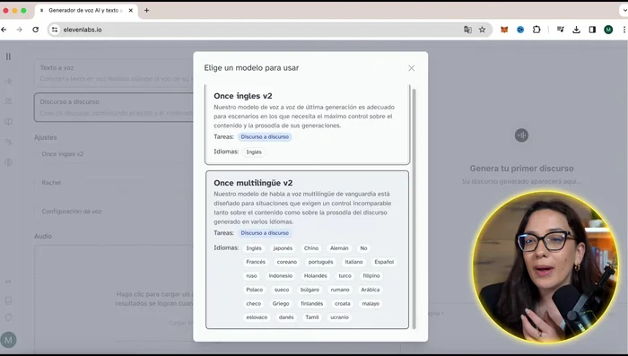 Genera la voz y descarga el archivo de audio.