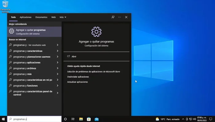Acceder a la configuración de aplicaciones.