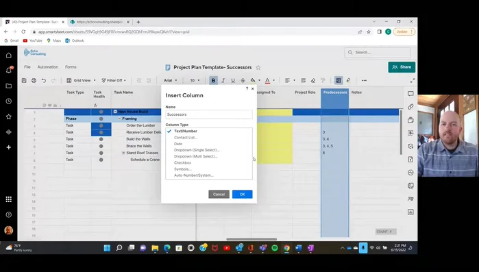 Seleccionar el tipo de columna como "Texto y número".