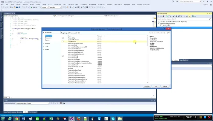 Agregar una referencia a System.Web.