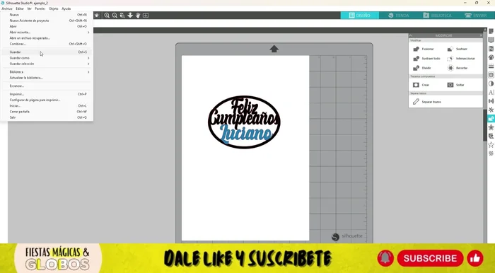 Selecciona 'Guardar' para guardar los cambios realizados en la sesión actual.