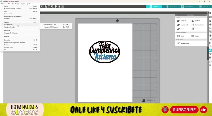 Elige entre 'Guardar en disco duro' (local) o 'Guardar en biblioteca' (nube) en la opción 'Guardar como'.