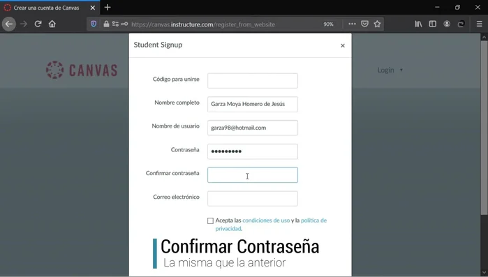 Volver a ingresar el correo electrónico.