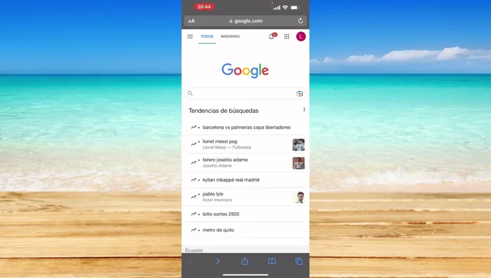 Selecciona "Configuración de búsqueda".