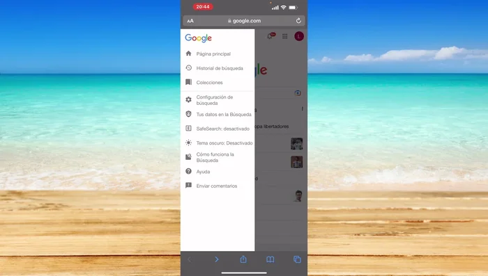 Selecciona "Configuración de búsqueda".