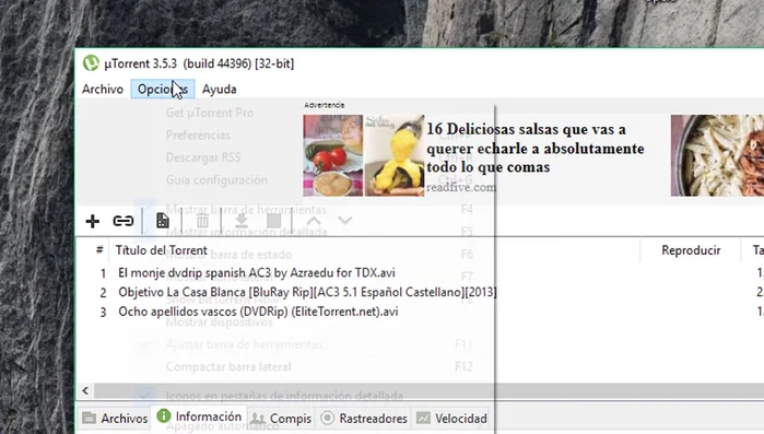 Configurar uTorrent para asociar archivos torrent.