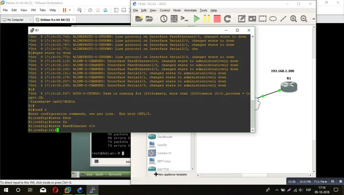 Probar la conectividad entre el servidor y el router usando ping.