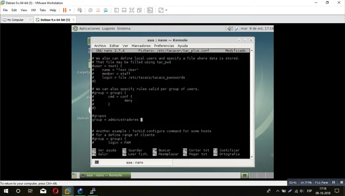 Crear usuarios y asignarlos a los grupos correspondientes.
