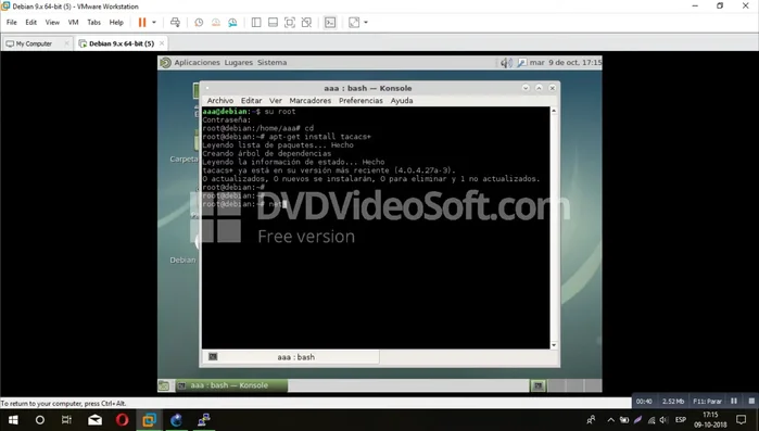 Verificar la instalación de los paquetes con el comando `onstad`.
