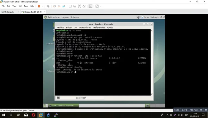 Probar la conectividad entre el servidor y el router usando ping.