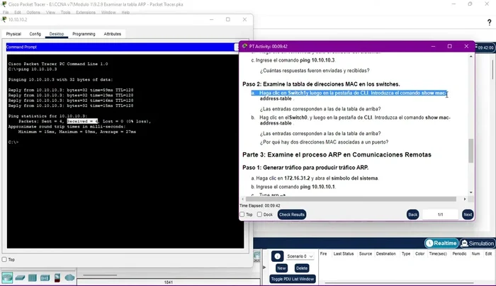 Verificar la correspondencia entre las entradas de la tabla MAC y la topología de la red.