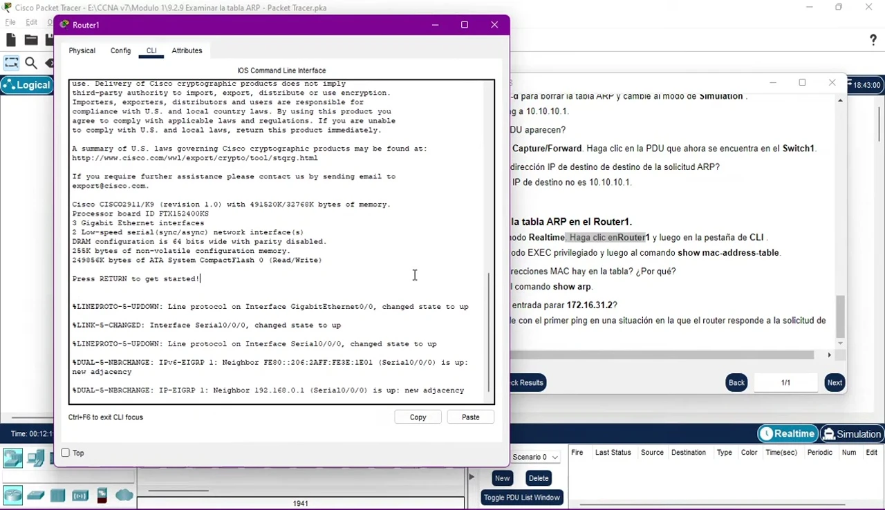 Examinar la Tabla ARP: Guía Completa del Laboratorio de Packet Tracer
