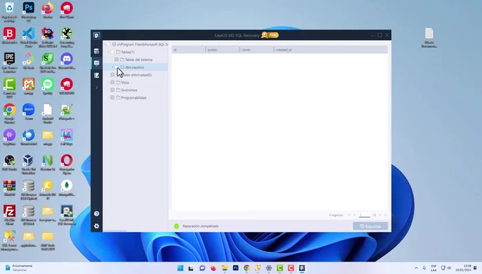 Elegir el servidor y la autenticación (Windows Authentication es común).