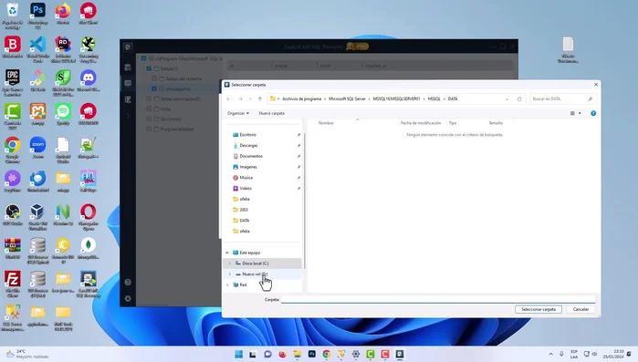 Esperar a que la herramienta complete el proceso de reparación.