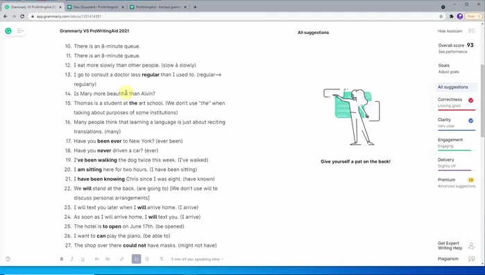 Presentación de los resultados: Se calcula la precisión de ambos correctores. Se observa que la precisión no es alta en ninguno de los dos.