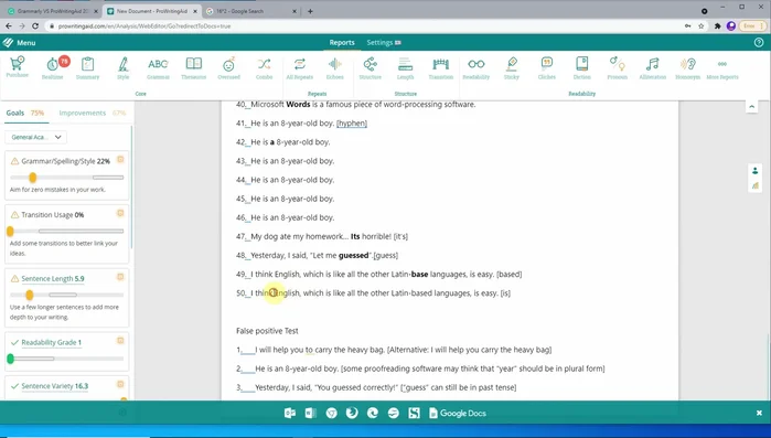Conclusión: A pesar de la baja precisión general, Grammarly sigue mostrando un mejor desempeño que ProWritingAid en la prueba de 2021.