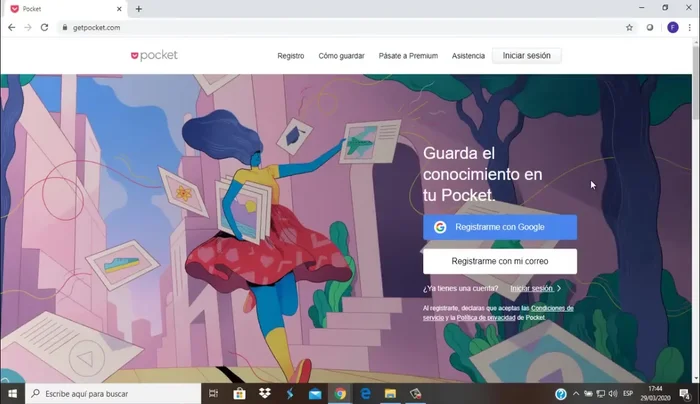Instalar la aplicación Pocket en tus dispositivos (computadora, teléfono).