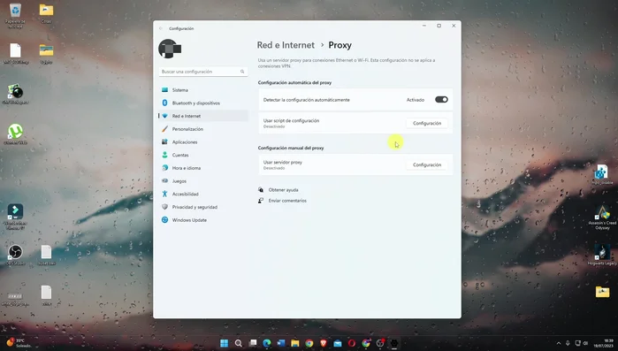 Opcional: Activa la opción "Detectar configuración automáticamente"